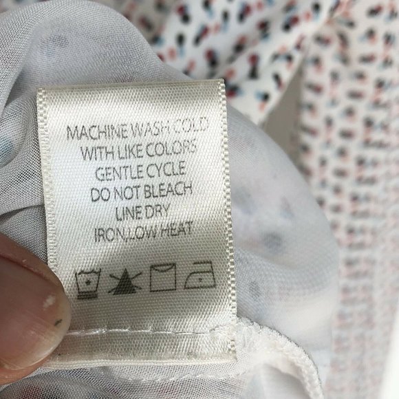 Max Studio Ruffle Blouse Faux Wrap Tie Polka Dot Long Sleeve Lined Size Large - Picture 6 of 6